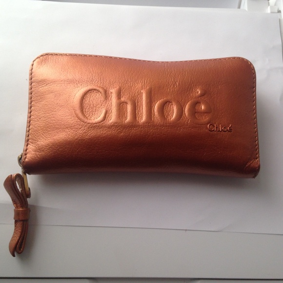 Authentic Chloe Metallic Copper Zippy Long Wallet